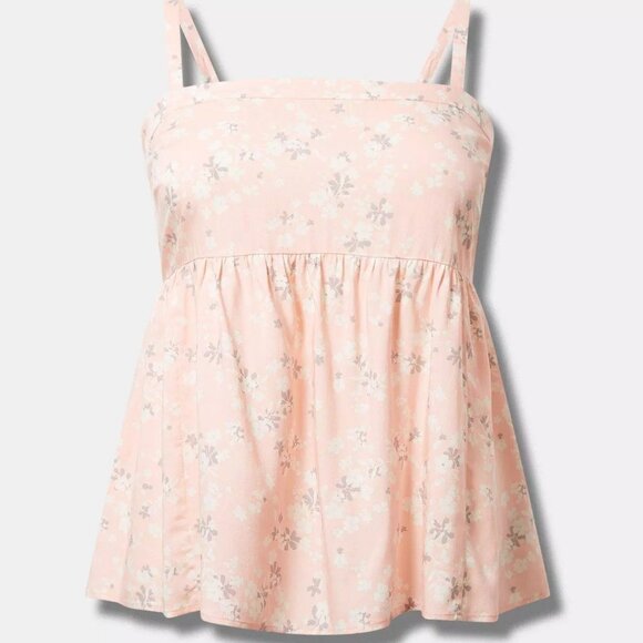 Babydoll Challis Square Neck Tank - Picture 1 of 6